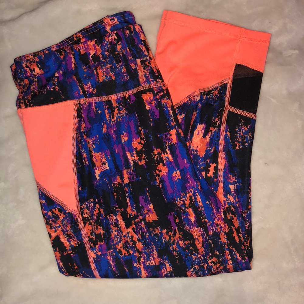 Splatter Workout Leggings w/ Mesh Ankle